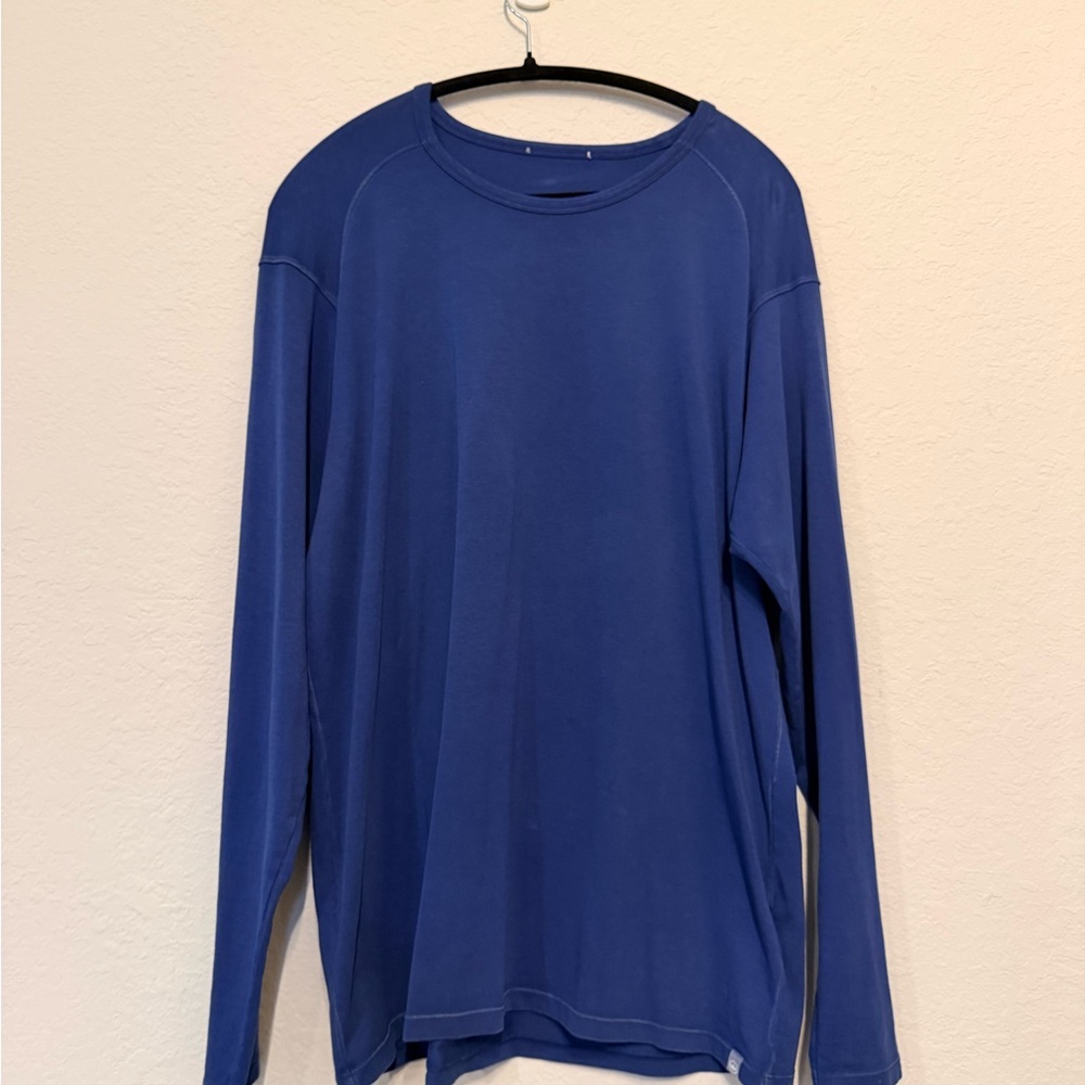 Peter Millar Men's Long-Sleeve Crew Neck Shirt - Blue